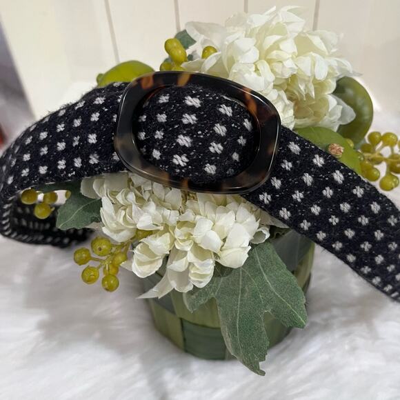 NEW J. Crew Wool Tie Belt 1” Thin Adjustable Waist Belt S/M Charcoal + Grey NWOT - Picture 5 of 16